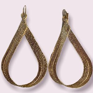 Womens Gold Wire Fashion Tear Drop Earrings